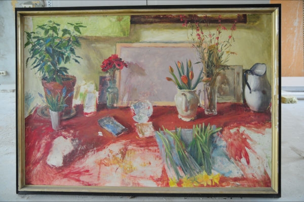 Max Stokvis 1980: stilleven met bloemen